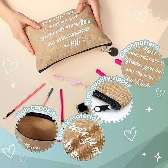 Crover - Wholesale Makeup/Cosmetic Bag - Inspirational Quote Makeup Bag | 6.7 x 9.1" Cotton Canvas2