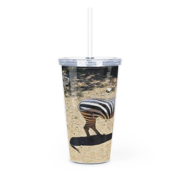Transparente Vaso de plástico Zebra con pajita de venta al por mayor en Faire