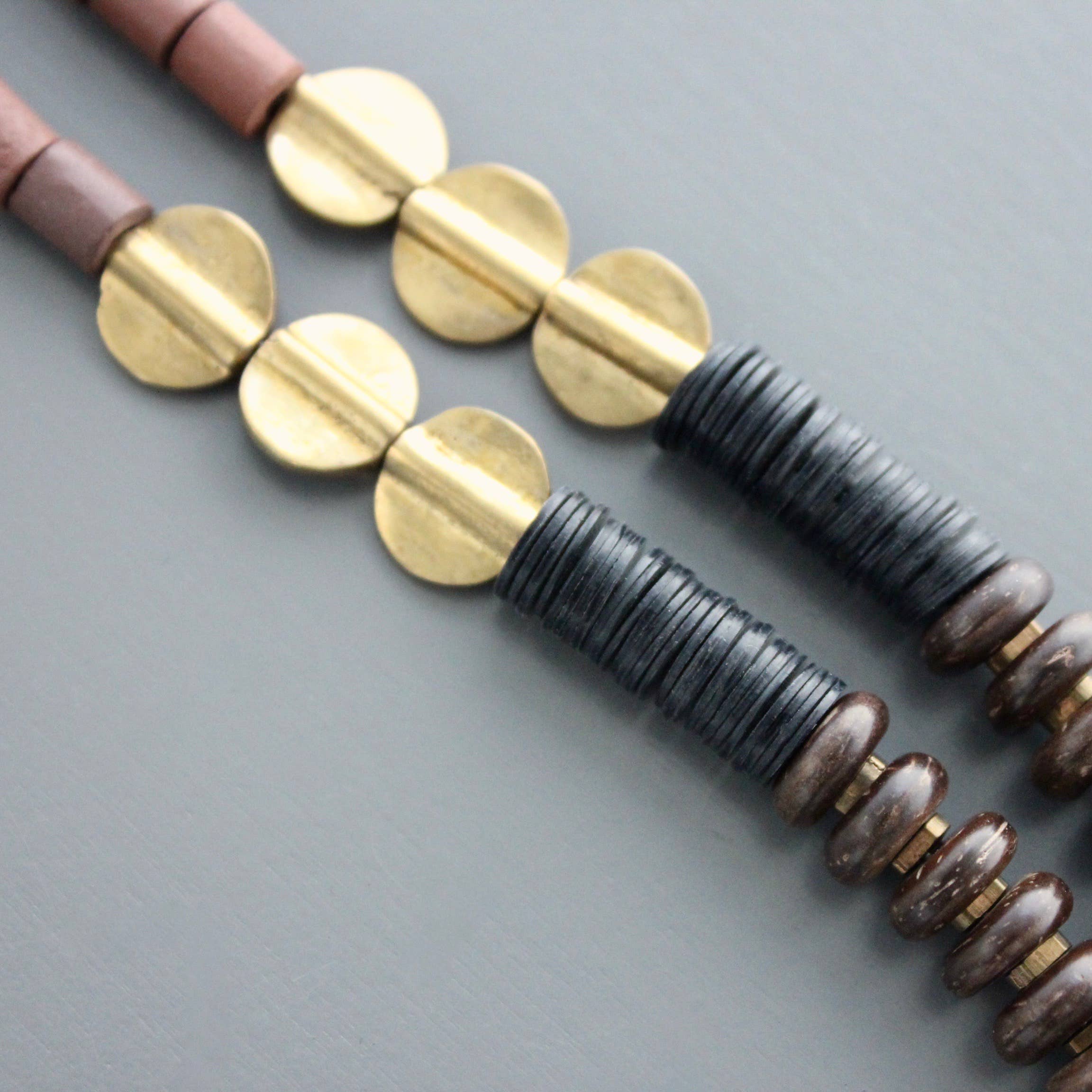 David Aubrey Jewelry - Wholesale Beaded/Pearl Necklace - CHR134 Long beaded wood and glass necklace3
