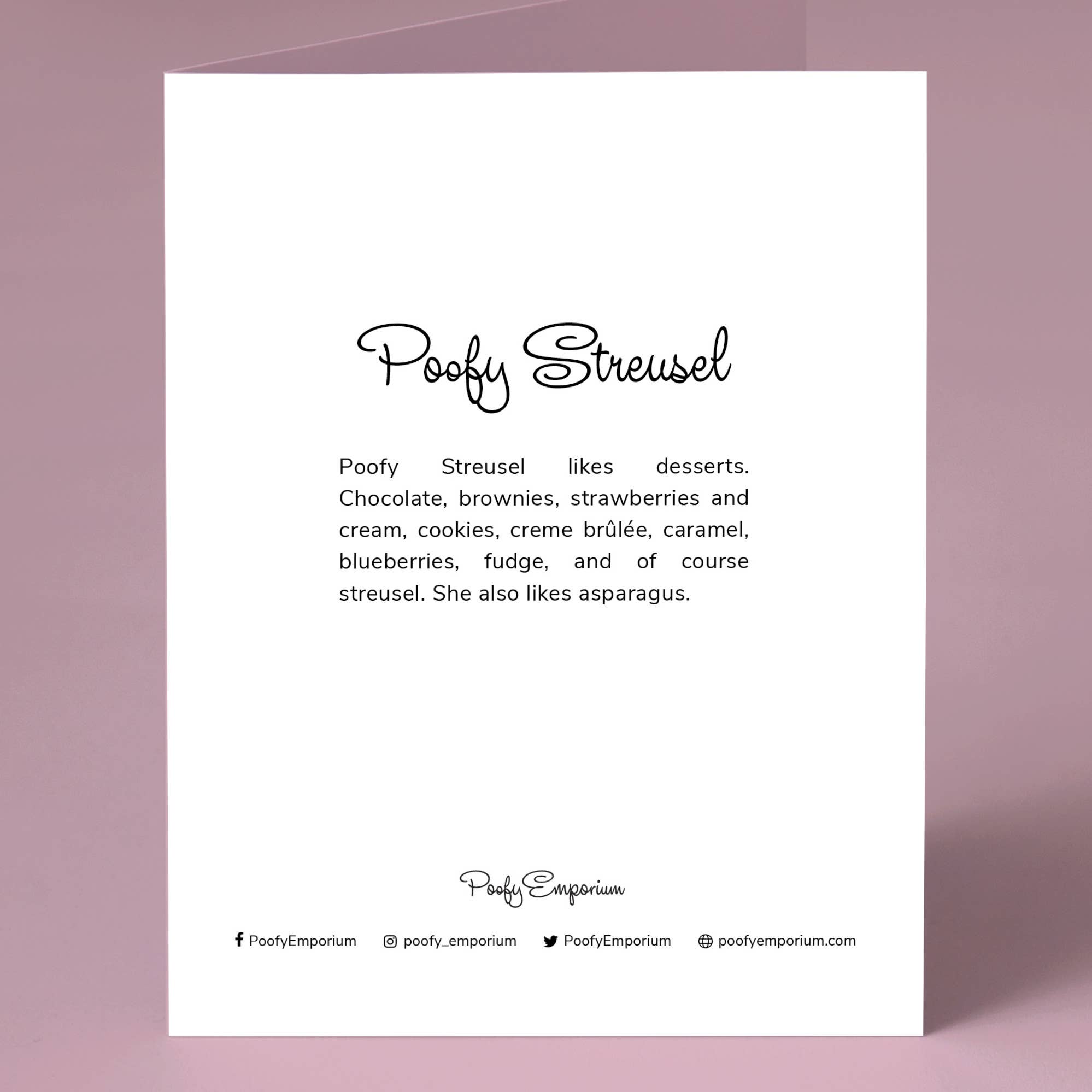 Poofy Emporium - Wholesale Everyday Greeting Card - Poofy Streusel A2 Greeting Card   1