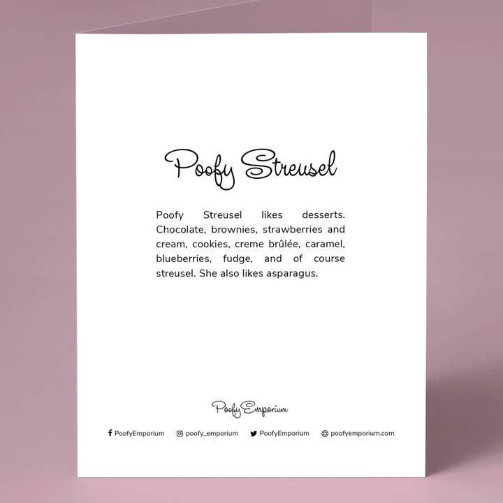 Poofy Emporium - Wholesale Everyday Greeting Card - Poofy Streusel A2 Greeting Card 1