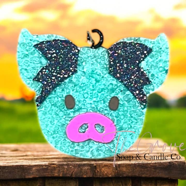 Portia the pig car freshie for wholesale by The Grove Soap & Candle Co