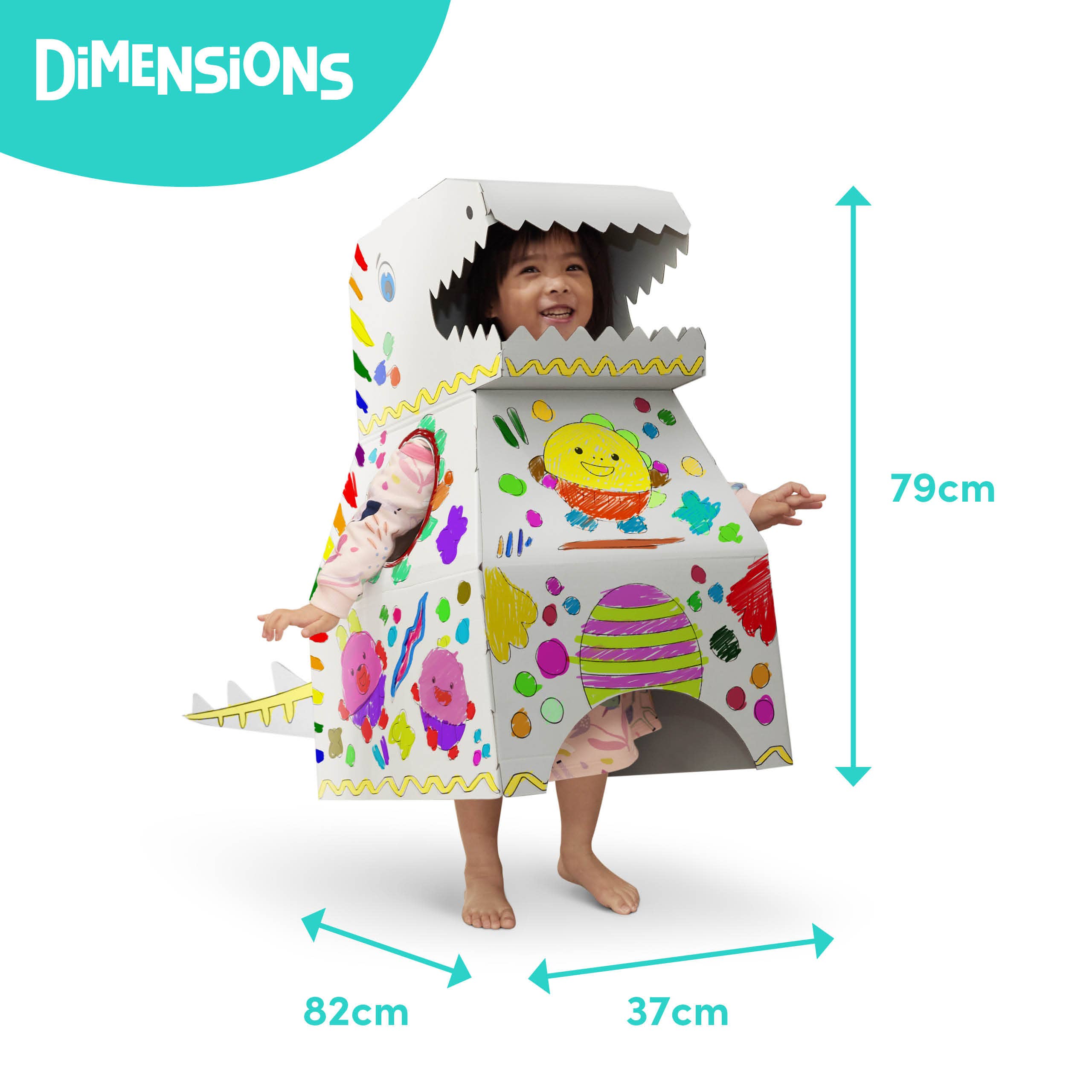 The Twiddlers - Vendita all'ingrosso Kit per lavoretti fai da te - Bambini - Dinosauro 3D da costruire e colorare con 10 pennarelli da colorare1