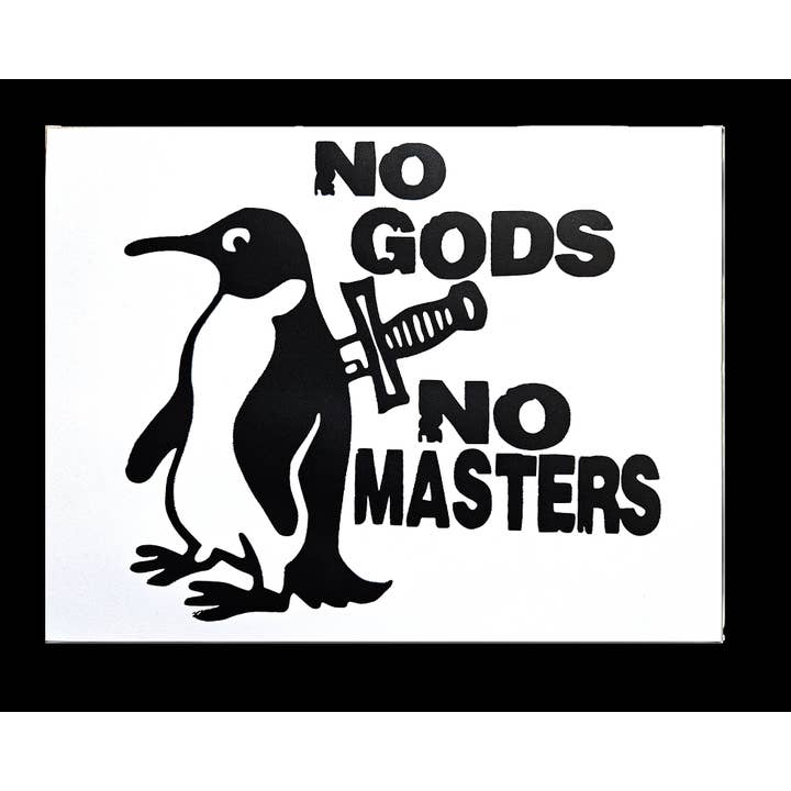 No Gods No Masters Screen-printed Cardstock print. for wholesale by Flip The Record