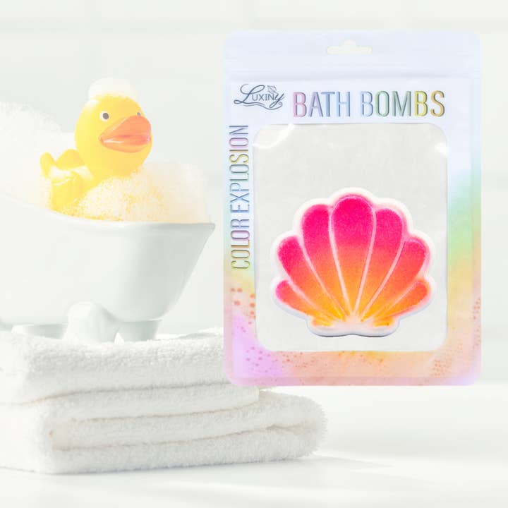 Luxiny Products - Luxurious Bath and Body - Wholesale Bath Bomb/Fizz - Bath Bomb | Hand Painted | Color Burst | Seashell0