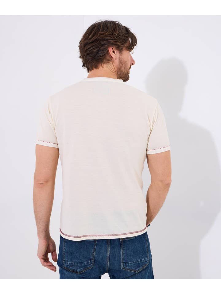 Carefree Customised Cream Henley for wholesale on Faire