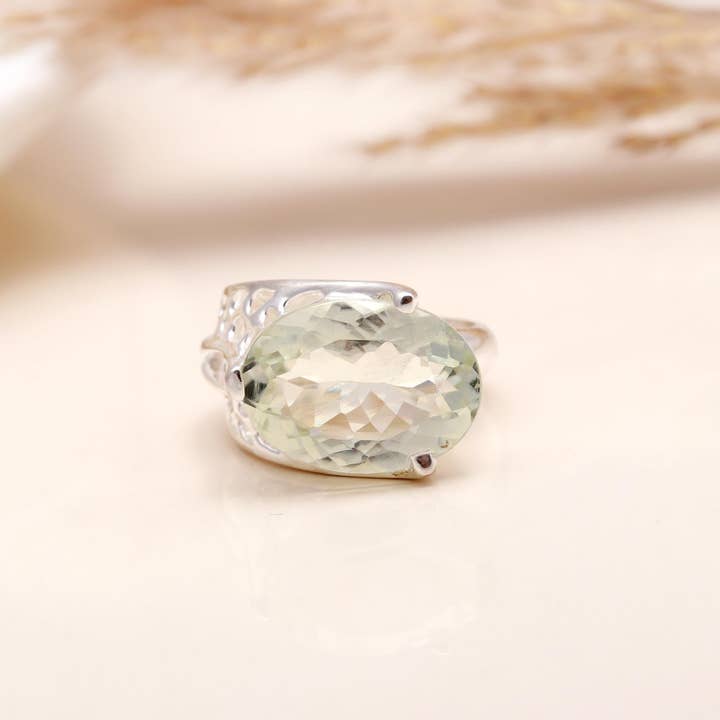 AG 925 JEWELLERY - Wholesale Cocktail/Statement Ring - 925 Silver Green Amethyst Ring2