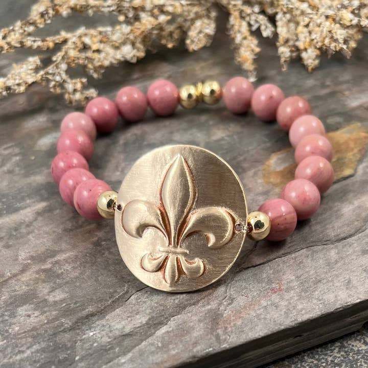 Fleur de Lis Stretch Bracelet for wholesale by Felicity Jewelry Designs