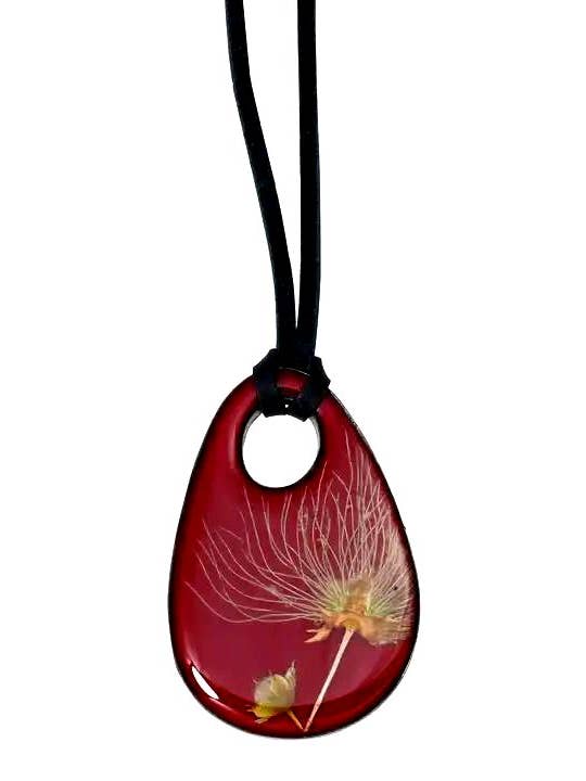 Apache Rhubarb Lg Teardrop On Leather for wholesale by Shari Dixon
