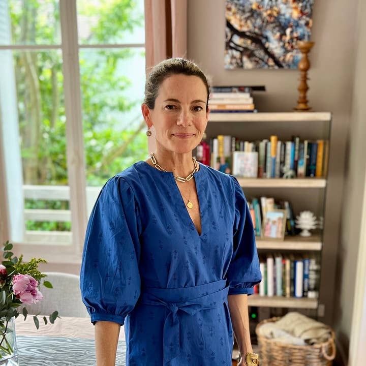 Royal Blue Staghorn Puff Sleeve Dress for wholesale by Beastly Threads