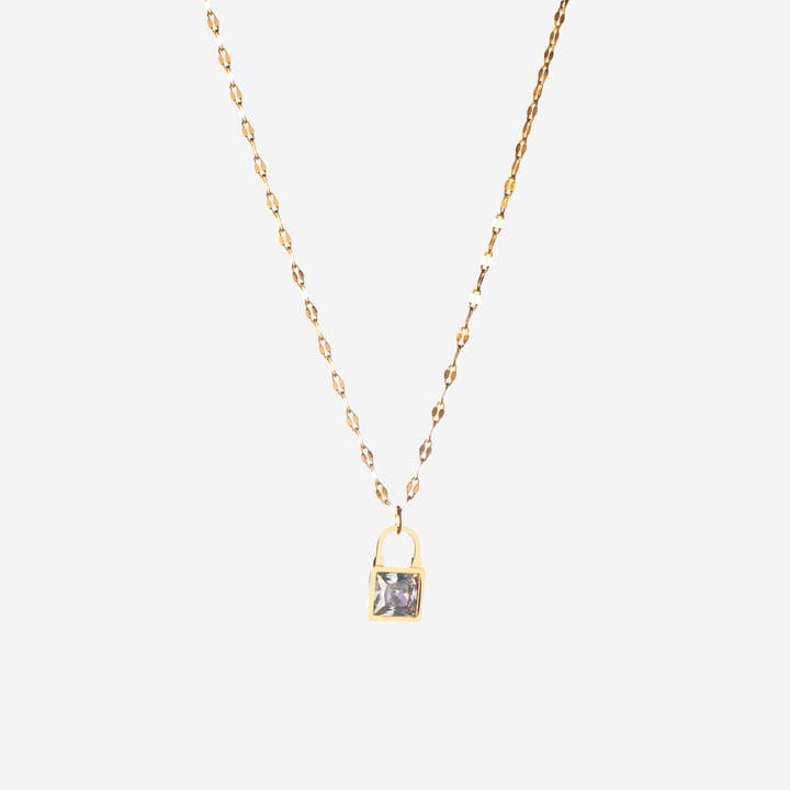 Crystal padlock necklace for wholesale by AURALIA SAS