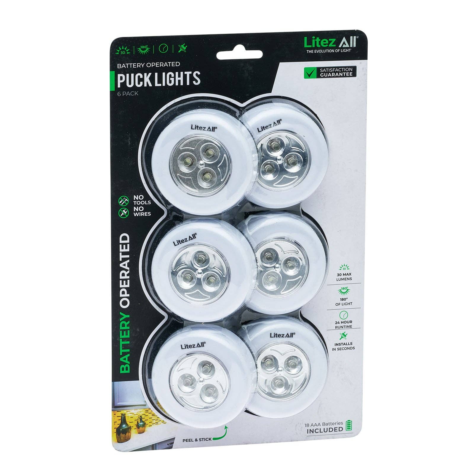 LitezAll - Wholesale Accent/Desk Lamp - LitezAll LED Puck Light 6 Pack20