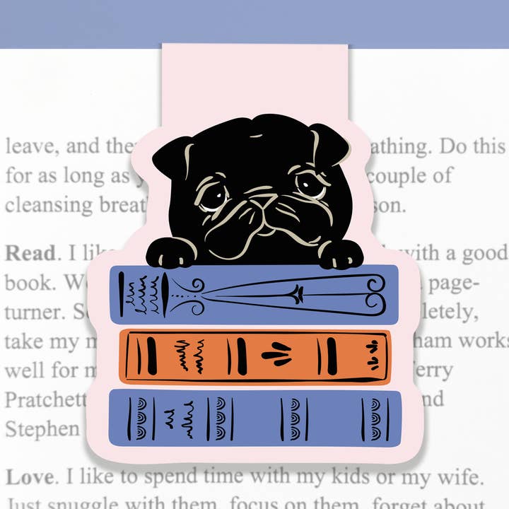 Lucy Loves Paper – Engroshandel Bogmærke – Magnetisk bogmærke | Sort mops & bøger0