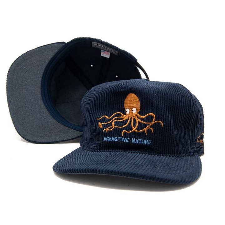 The Ampal Creative - Wholesale Flat Brim Cap - Unisex - INQUISITIVE NATURE - Navy
