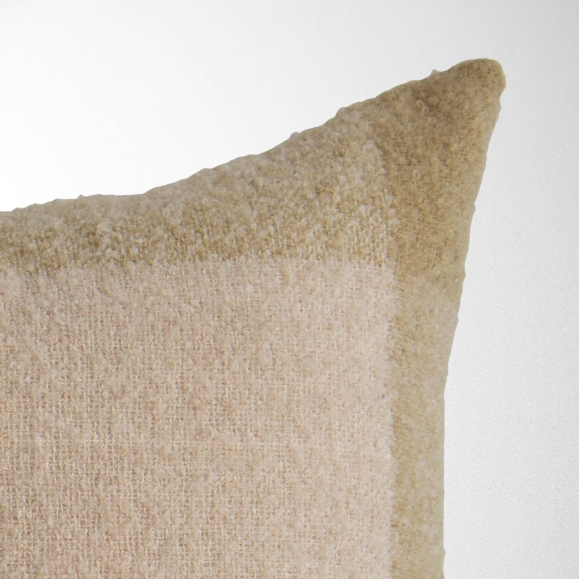 Oatmeal Oden Boucle Pillow Cover with Border – Textured, Decorative for wholesale on Faire4