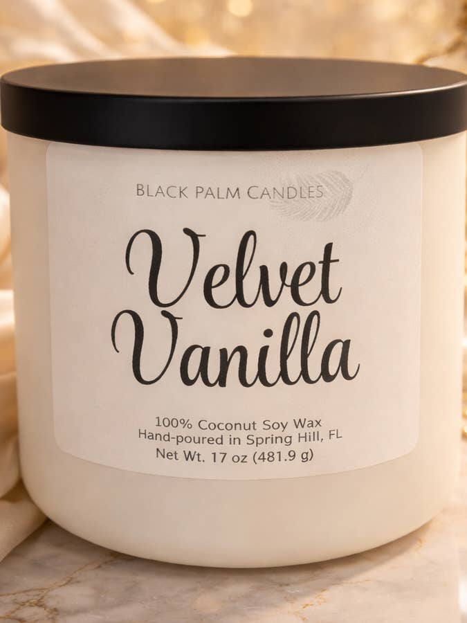 Velvet Vanilla for wholesale by Black Palm Candles