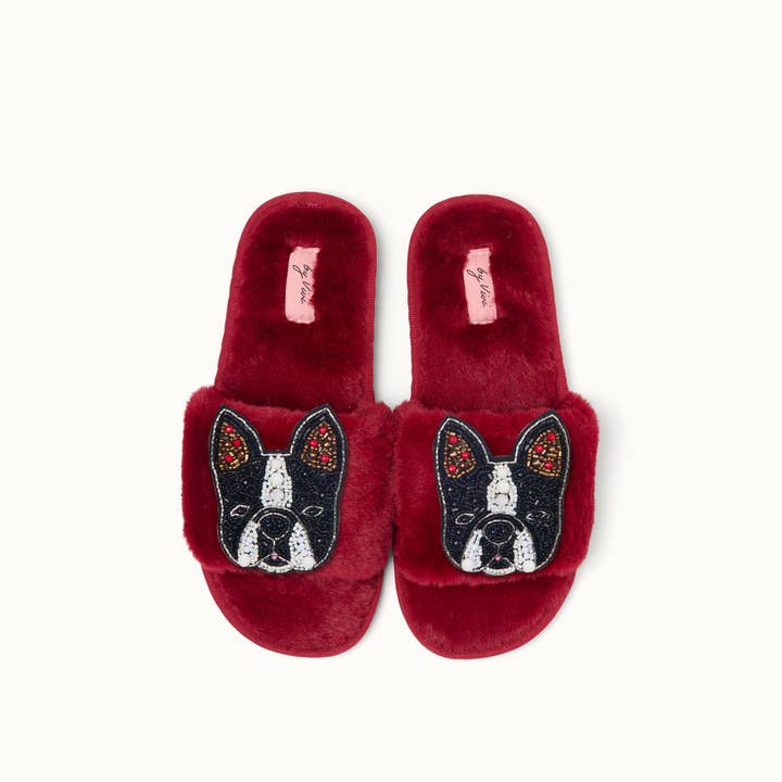 by Vivi. – Großhandel Hausschuhe – Damen – Broschenpaar für Slipper: Bulldogge5