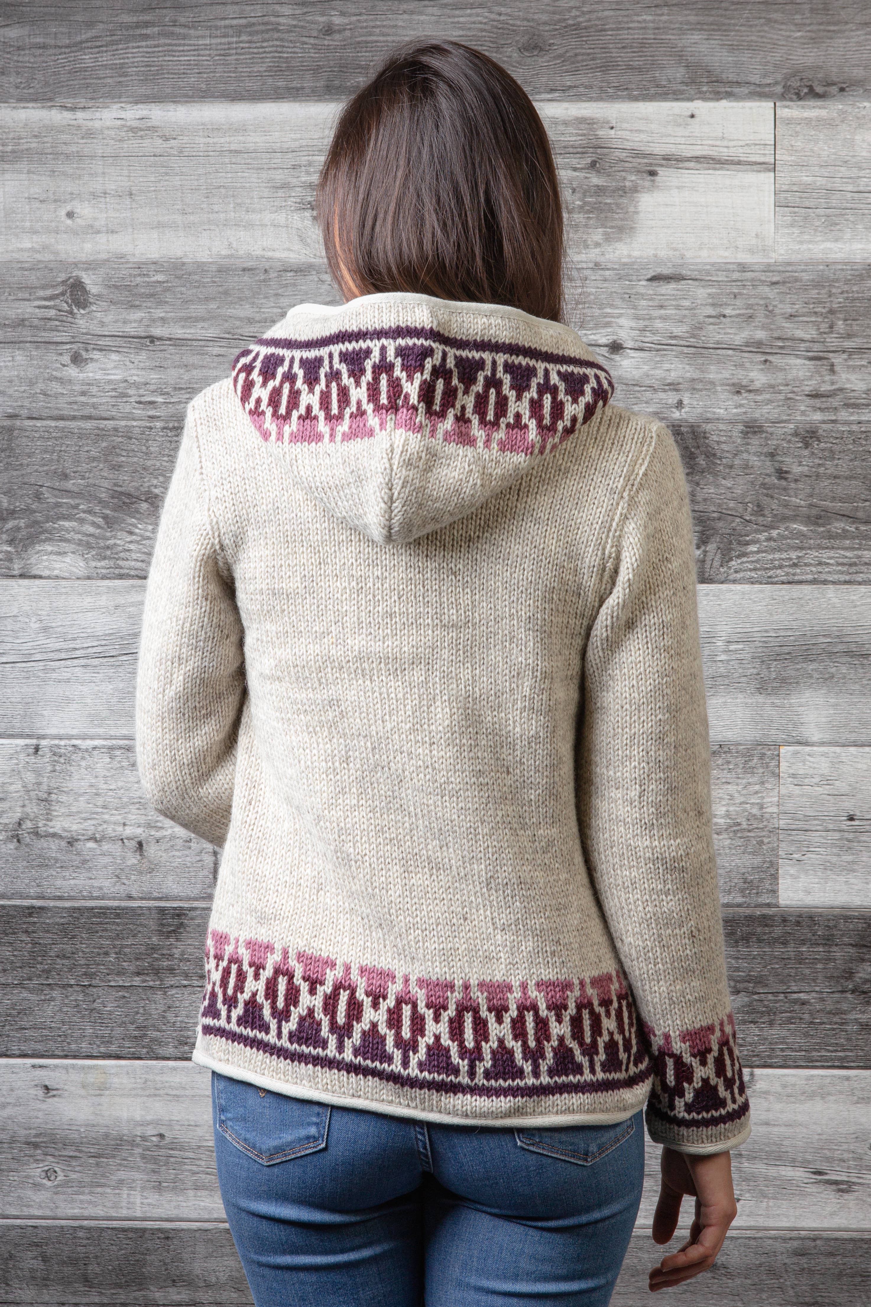 Lost Horizons Knitwear – Ships from USA - Wholesale Knit Sweater - Women's - Misty Wool Knit Sweater with Lined Hood4