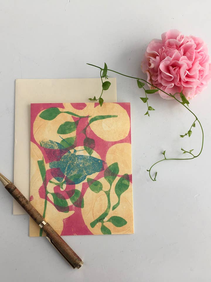 Kort | Butterfly | Originalt grafisk kunstværk for engroshandel hos Sue Gross Design Studio