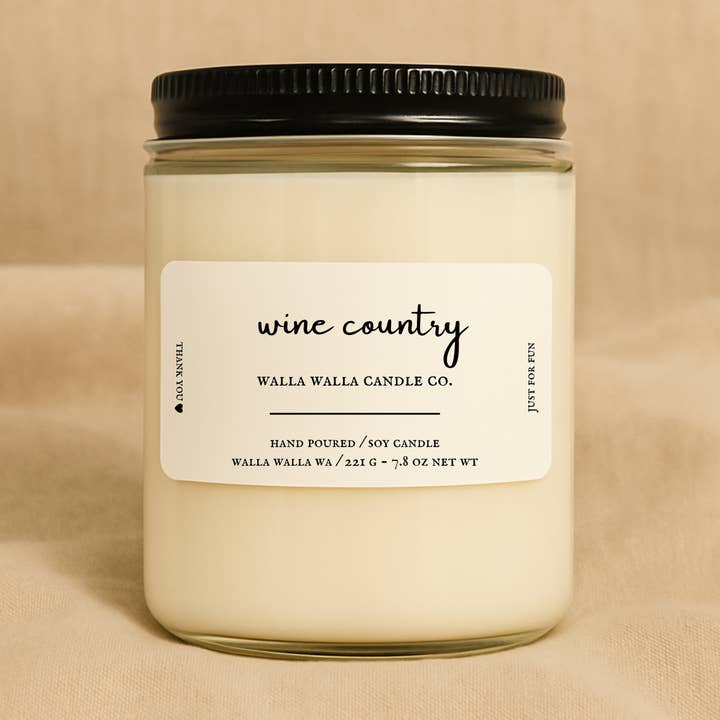 "WINE COUNTRY" SOY CANDLE for wholesale by Walla Walla Candle Co.