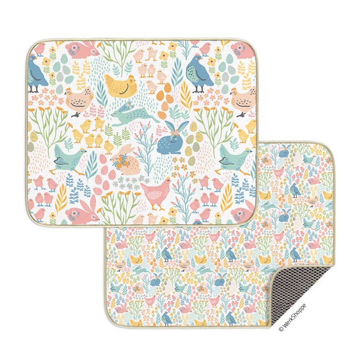 Tapete de Secagem de Loiça em Microfibra Amigos da Primavera, Decoração de Páscoa por atacado de WerkShoppe