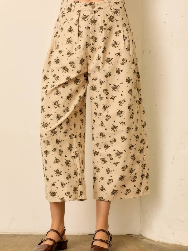 PRINTED FLORAL BALLON PANT for wholesale by Polagram by Wellmade USA