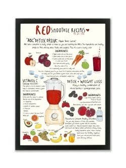 Poster A3 Frullato Rosso per la vendita all'ingrosso da parte di Mouse and Pen Illustration ApS