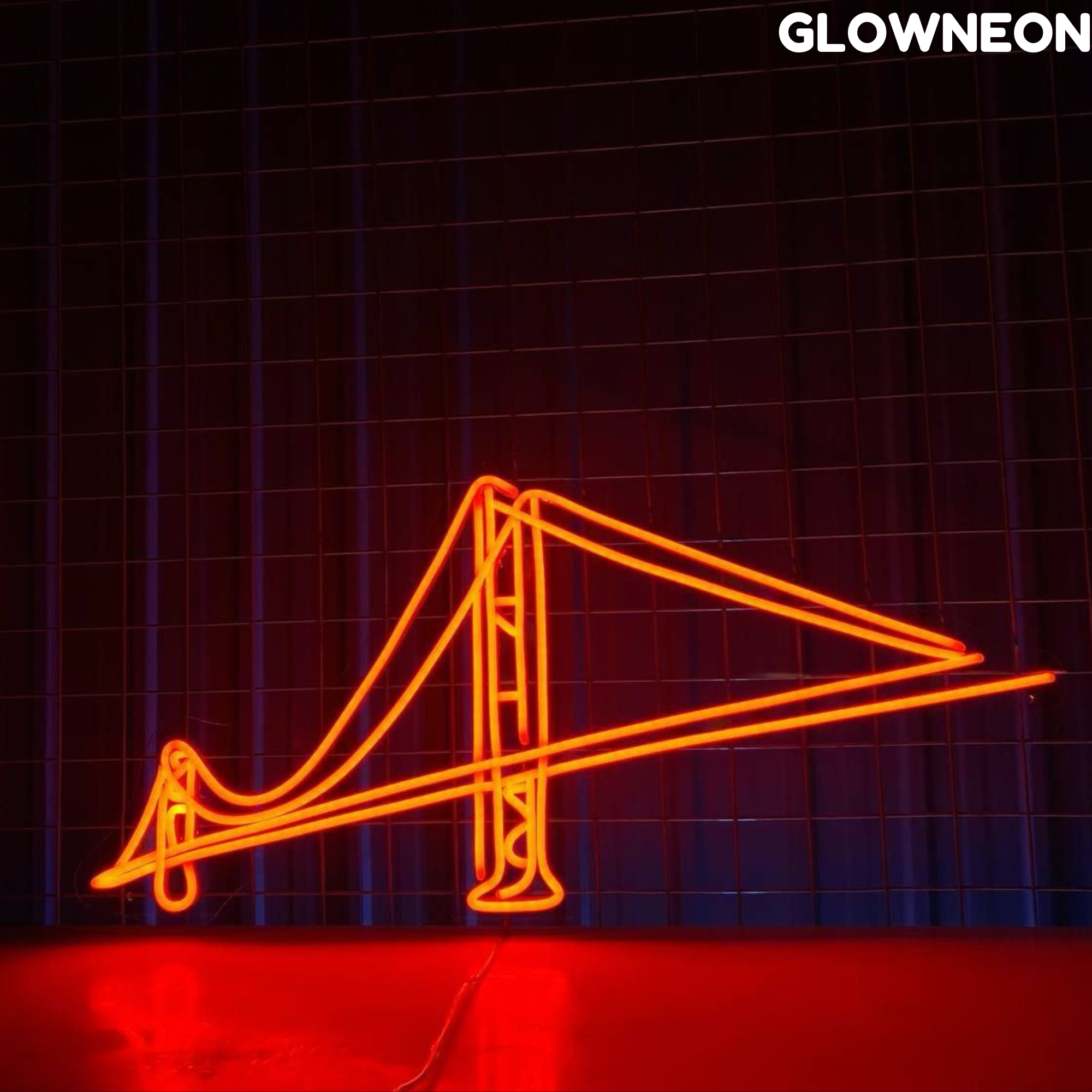 Glow Neon - Wholesale Neon Sign - Golden Gate Bridge Neon Sign, US Golden Gate Bridge Led Sign2