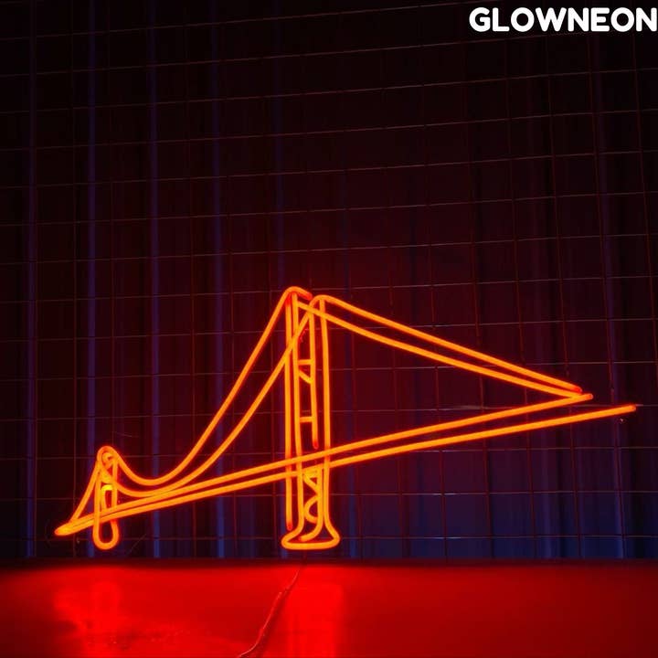 Glow Neon - Wholesale Neon Sign - Golden Gate Bridge Neon Sign, US Golden Gate Bridge Led Sign2