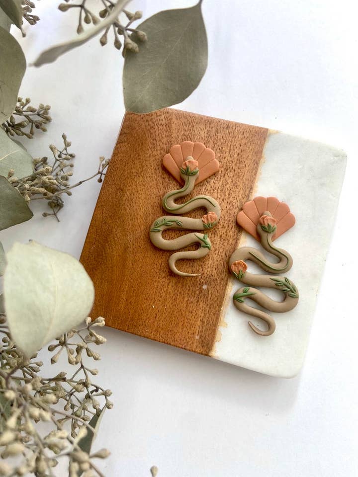 Boho Poppy Snake Studs for wholesale by Everything Ky and I