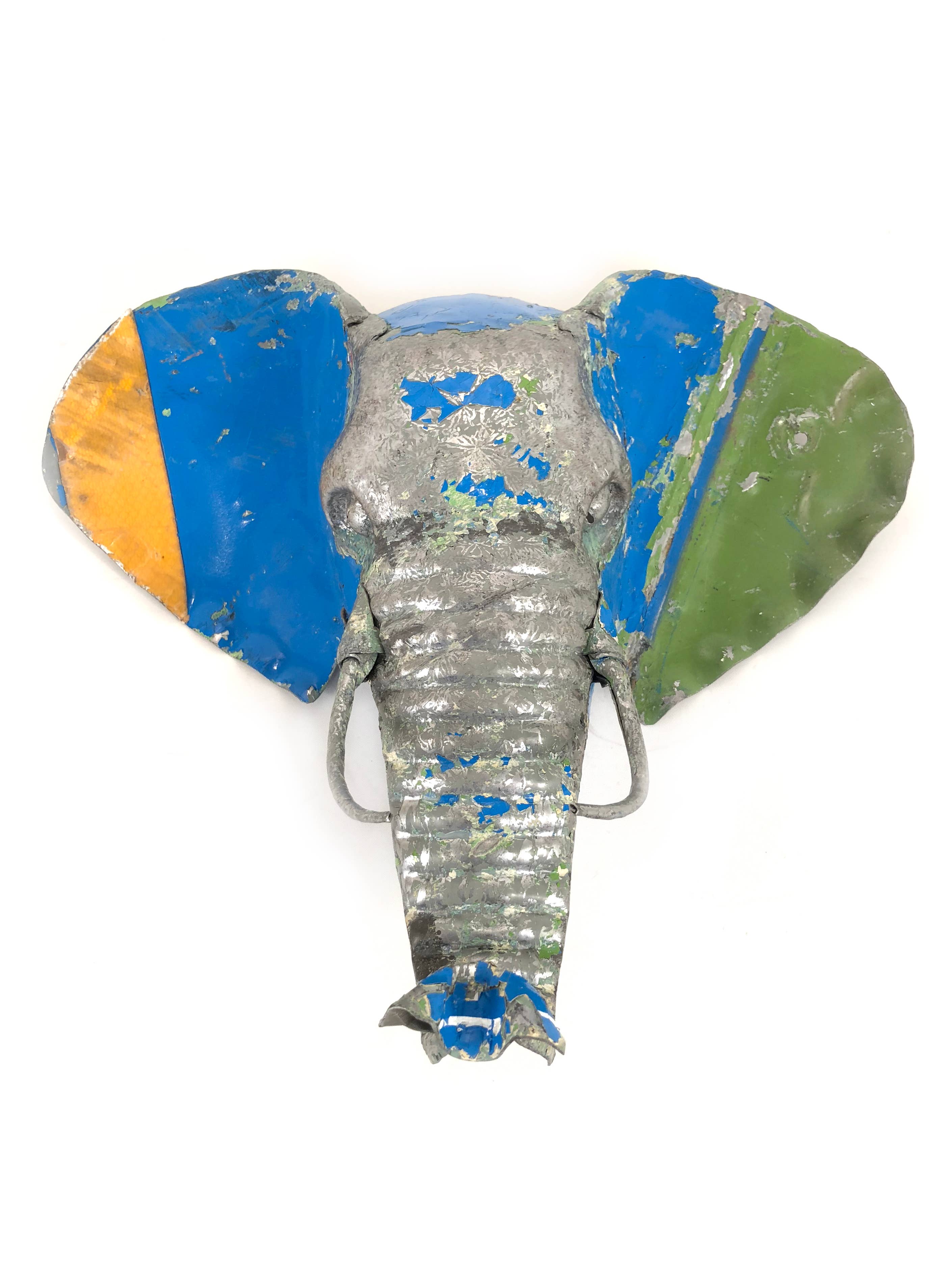 Mbare Home + Gift - Wholesale Wall Accent - Elephant Animal Mask Recycled Metal Wall Art