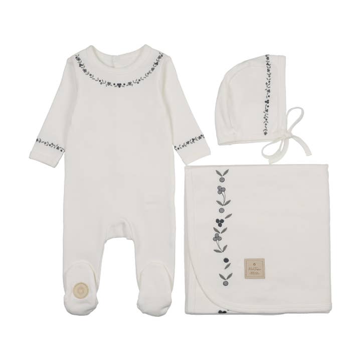 Botanic Trim Boys Layette Set for wholesale by Mon Tresor Bebe