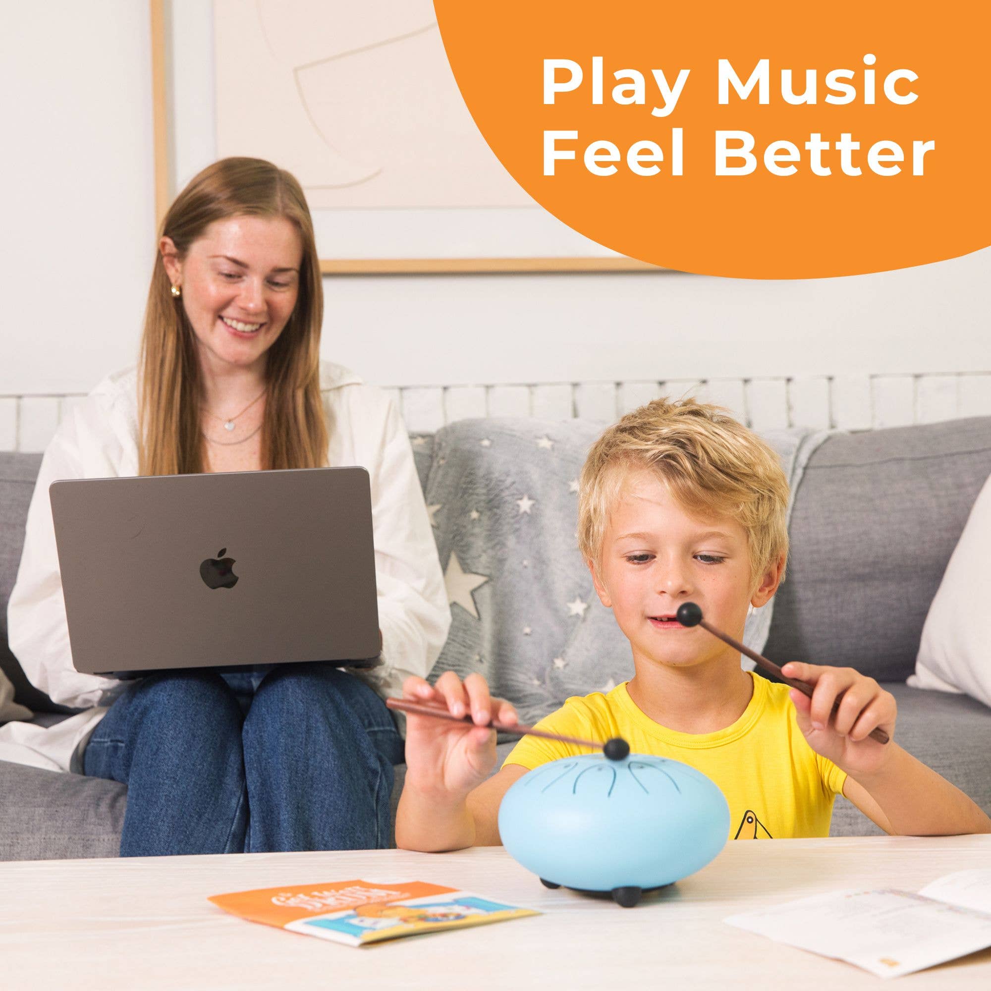 Sounds Of Silence Drums - Wholesale Musical Instrument - The Get Well Drum – 6” Steel Tongue Drum for Kids with Music1