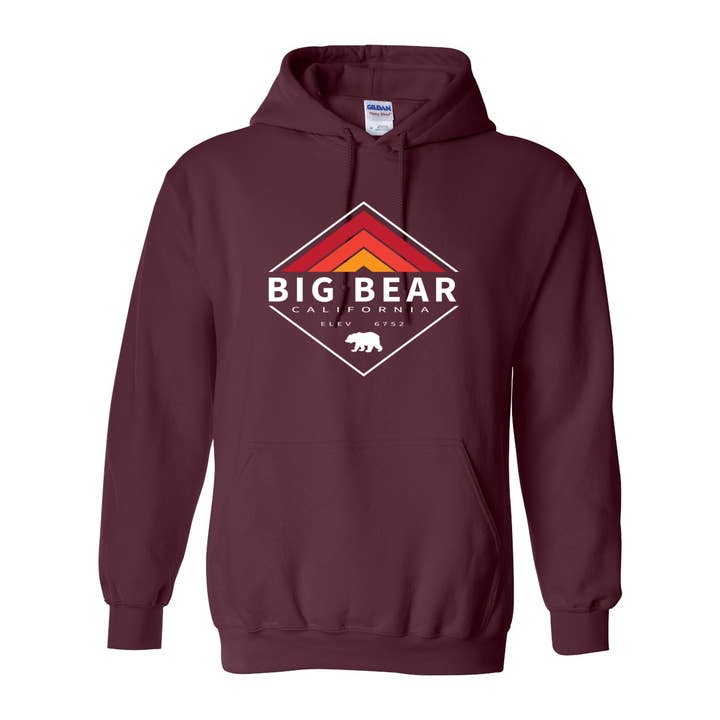 Big Bear Retro Diamond - Hooded Sweatshirt for wholesale by Wears The Mountain