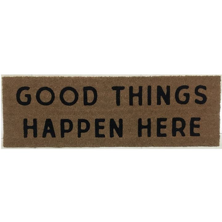 Modern Burlap - Wholesale Door Mat - XL Doormat - Good things happen here (New Length)