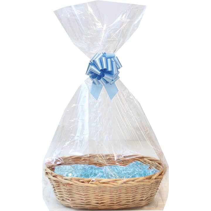 Wicker Hamper Gift Kits - Oval Baskets / BLUE (x5) for wholesale by Candi Gifts