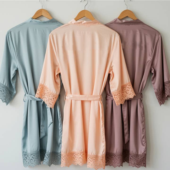 The Blissful - Wholesale Robe - Women's - Bridesmaid Robes Custom Cotton Bridesmaid Lace Robe2