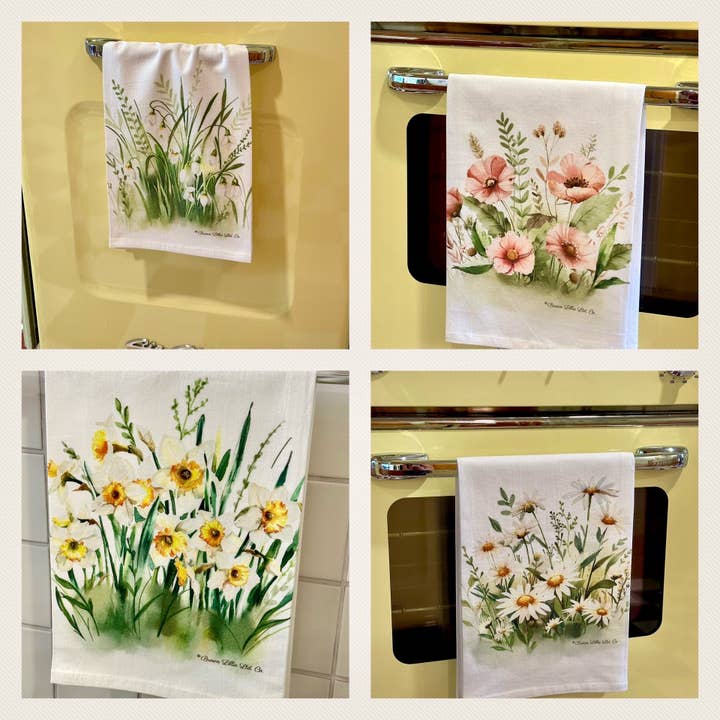 Brown Lillie – Großhandel Geschirrtücher – Geschirrtuch Musterpackung mit 13 Stück, Blumendesign, Geburtsblumen5