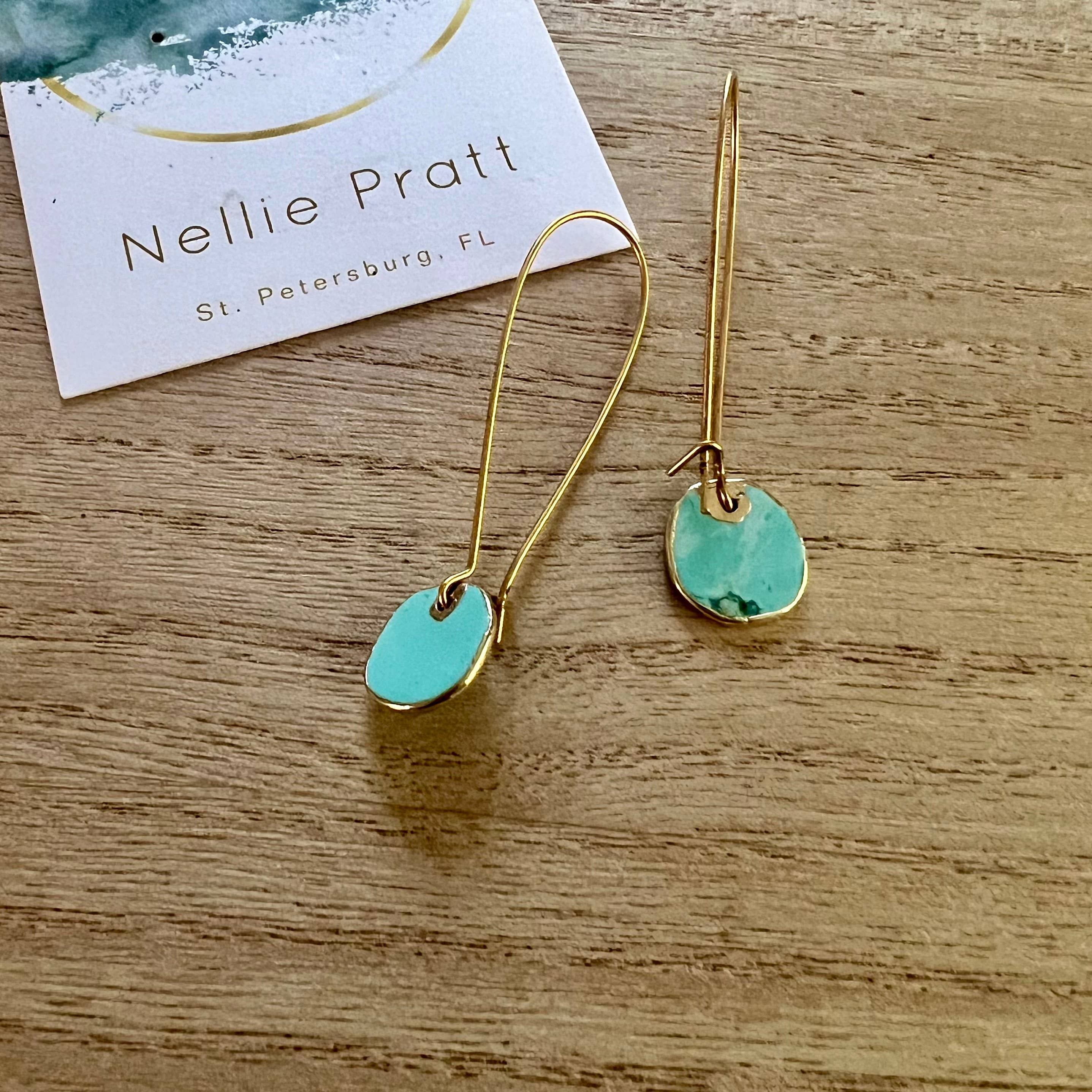 Nellie Pratt Artisan Jewelry - Wholesale Dangle Earrings - Irish Exit turquoise veneer earrings3
