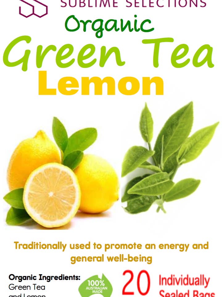 Green Tea Lemon - Tea Bag for wholesale by Australian Tea House