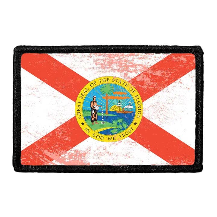 Florida State Flag - Färg - Distressed - Avtagbar lapp för wholesale av Pull Patch