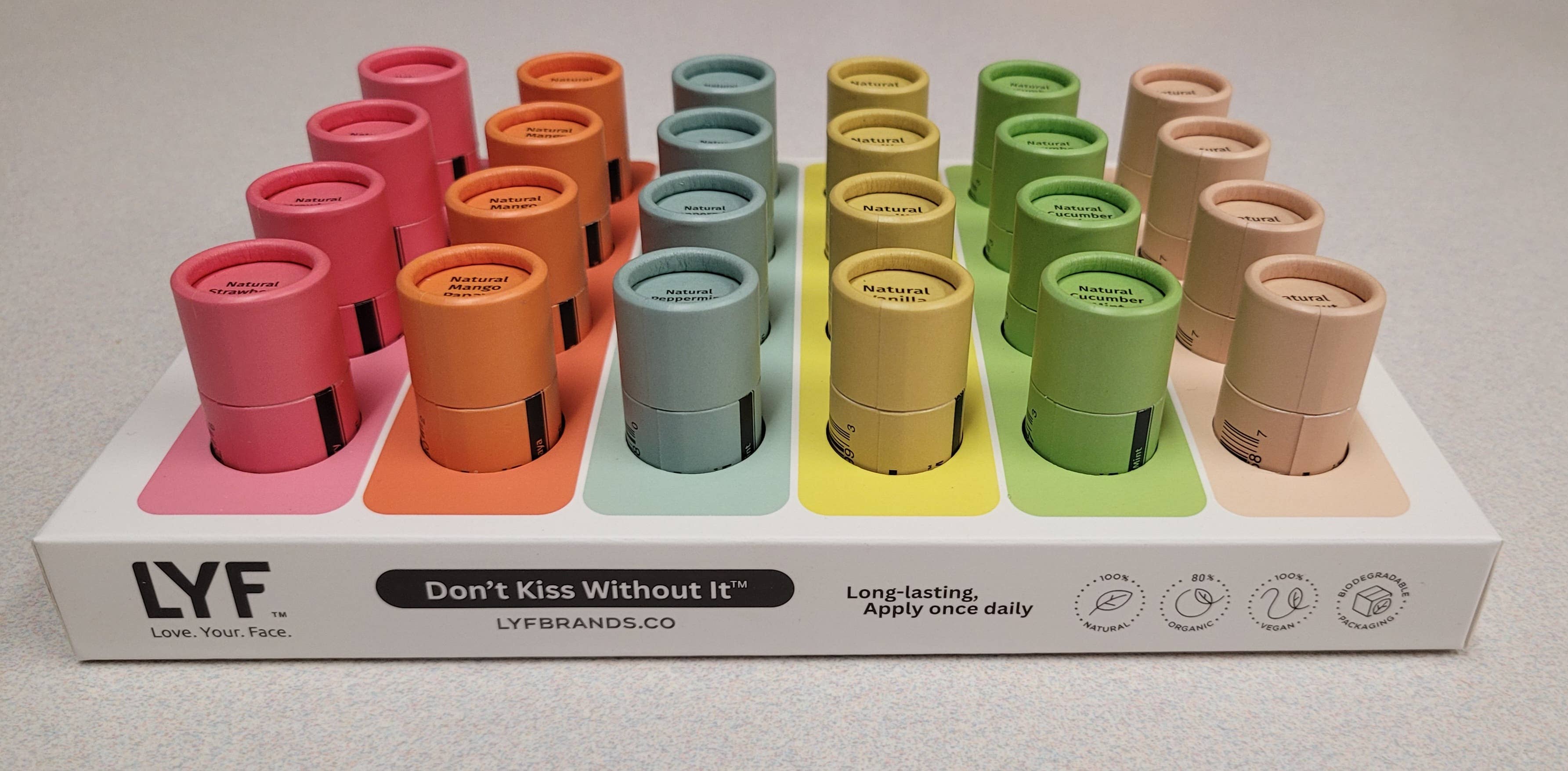 LYF BRANDS - Wholesale Lip Balm - LYF Balm - Lux Natural Lip Balm - 24-units (colors stand)1