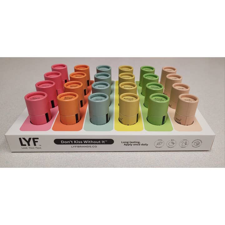 LYF BRANDS - Wholesale Lip Balm - LYF Balm - Lux Natural Lip Balm - 24-units (colors stand)1