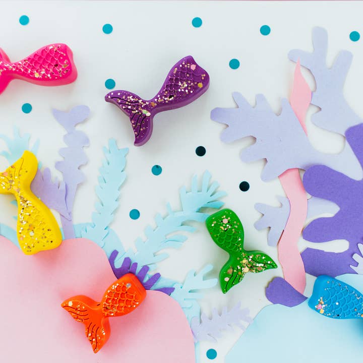Wonder Hue Crayon Co. - Wholesale Crayons - Kids & Baby - Glitter Mermaid Crayons, Non-Toxic Kids Art Supplies6