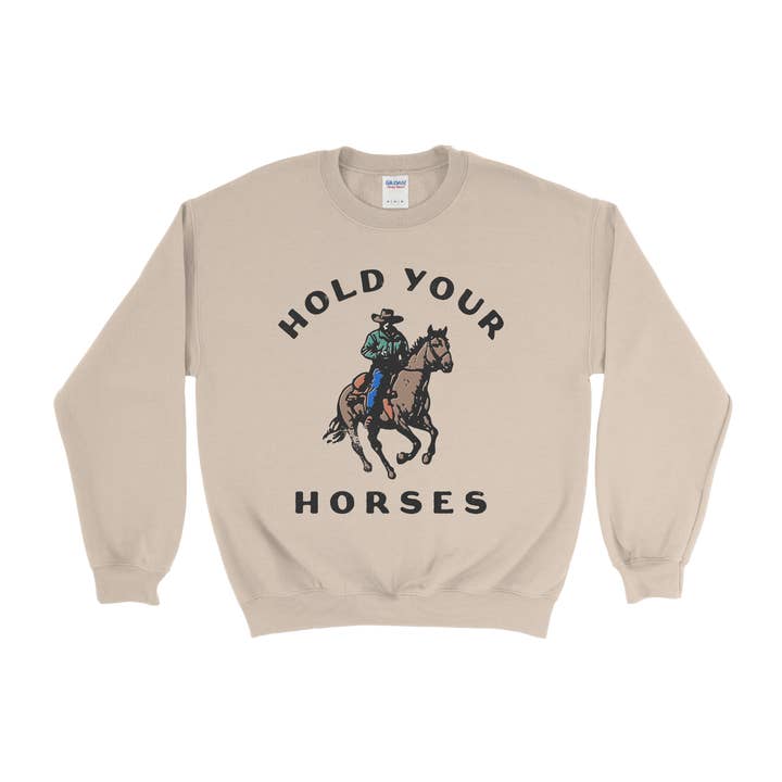 Lucy + Company - Wholesale Graphic Sweatshirt - Women's - Hold Your Horses Cowboy Rodeo Graphic Sweatshirt3