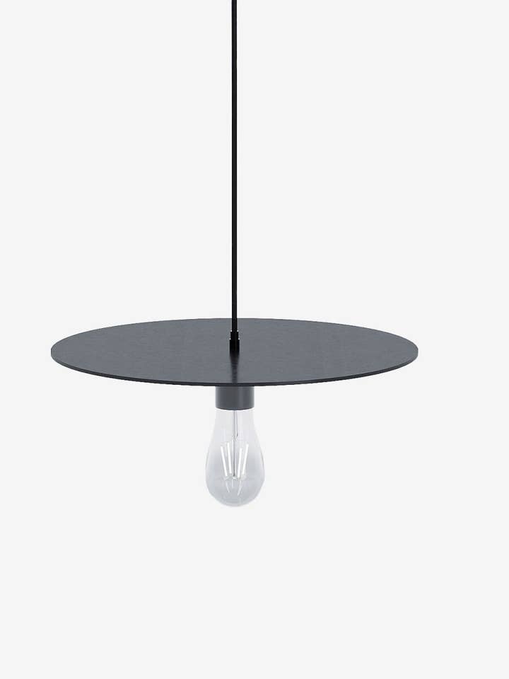 Ronde hanglamp van zwart metaal Molière voor wholesale door Potiron