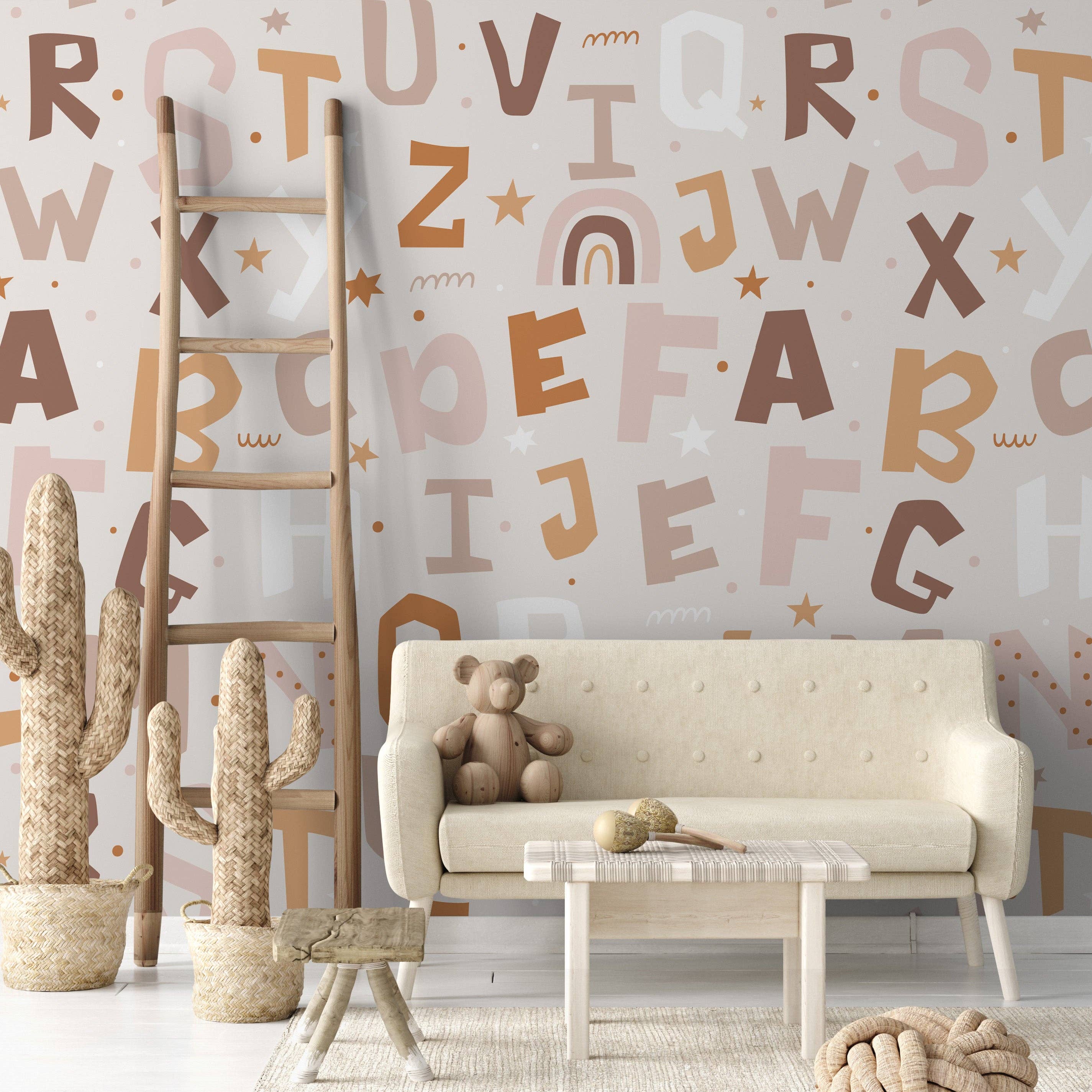 Wallpapers4Beginners - Wholesale Wallpaper - Carta da parati con alfabeto giocoso per le camere dei bambini5