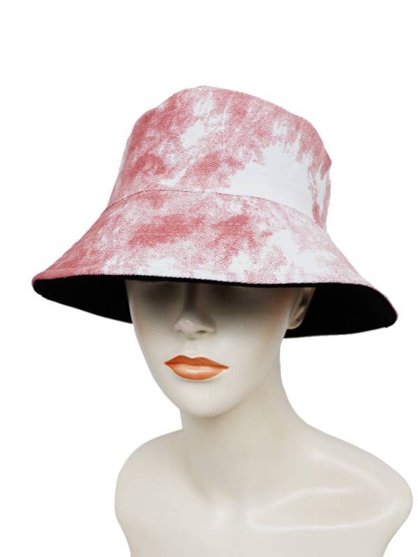 Distressed Watercolor Dyed Reversible Thick Cotton Bucket for wholesale by Cap Zone