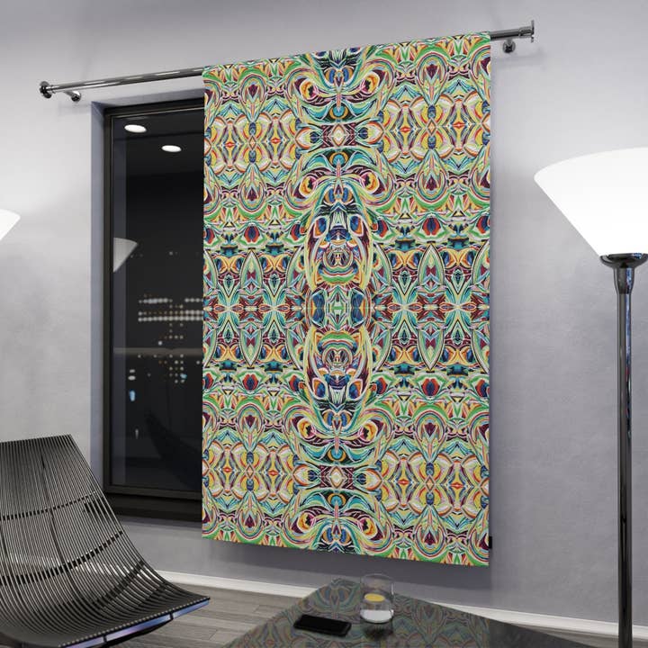 Blue Cava - Wholesale Curtain - Colorful Fiesta Blackout Window Curtain - 1 Piece3