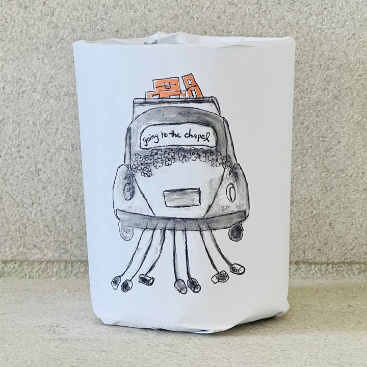 Bungalow South - Wholesale Jar/Filled Candle - "Going to the Chapel" Paper Wrapped 10 oz Soy Candle 0